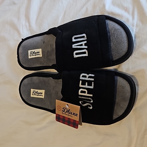 Dluxe By Dear Foam Other - Navy Blue Super Dad Slippers Size 13-14